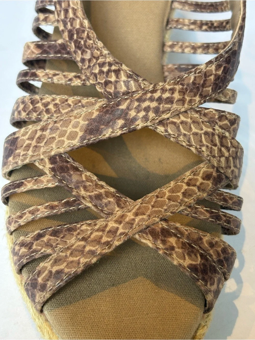 Naturalizer Women's Brown Snake-Print Wedge Sandals Size 7M